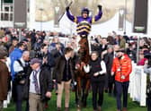 Derek Fox and Corach Rambler were triumphant in the Ultima Handicap Chase.