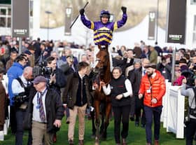 Derek Fox and Corach Rambler were triumphant in the Ultima Handicap Chase.