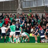 Ireland scored two tries in their 17-13 win over Scotland in Dublin.
