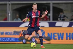 Lewis Ferguson in action for Bologna during a match against Juventus at Stadio Renato Dall'Ara on April 30. (Photo by Alessandro Sabattini/Getty Images)