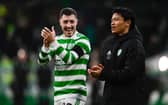 Celtic stars Josip Juranovic and Reo Hatate.  (Photo by Rob Casey / SNS Group)