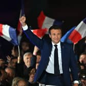 Emmanuel Macron celebrates after his victory.