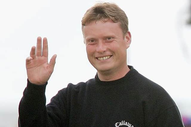 Stuart Wilson with the Silver Medal for being the leading amateur in the 2004 Open Championship at Royal Troon. Picture: Andrew Redington/Getty Images.