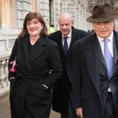 Iain Duncan Smith, wearing a hat with Conservative colleagues, has called for the lockdown to be unlocked (Picture: Stefan Rousseau/PA Wire)