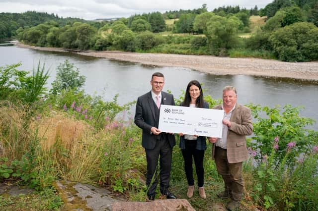 From left: Peter Walker, Managing Director, Maryculter House; Dr Lorraine Hawkins, River Director and Shane Christie, Ghillies representative.