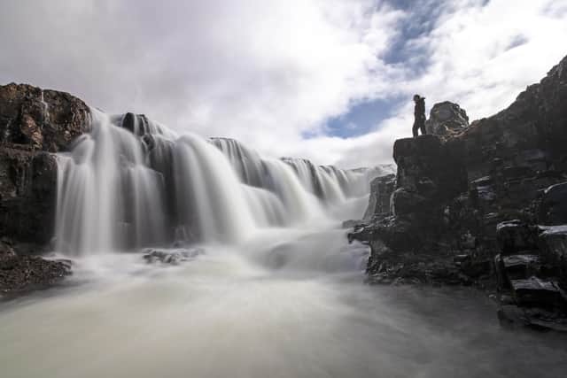 The majestic Kolufoss waterfall, Iceland.