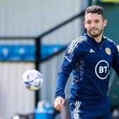 John McGinn during a Scotland training session at Oriam in Edinburgh on Friday ahead of the UEFA Nations League match against Republic of Ireland in Dublin on Saturday. (Photo by Ross Parker / SNS Group)