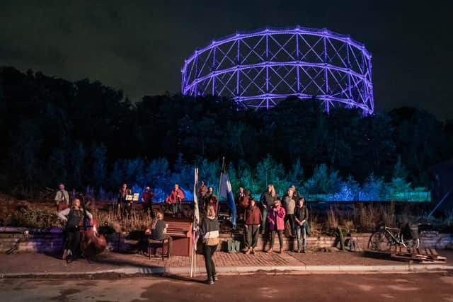 The Hidden Door festival will be staged in the shadow of the historic former gasholder in Granton. Picture: Chris Scott