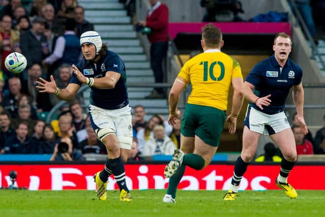 Blair Cowan in action for Scotland during the fateful 2015 World Cup quarter-final against Australia at Twickenham. Picture: Gary Hutchison/SNS