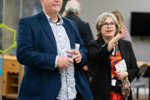 Roger Parry, founder of GMP Print, with Elaine Brown, CEO of The Edinburgh Remakery