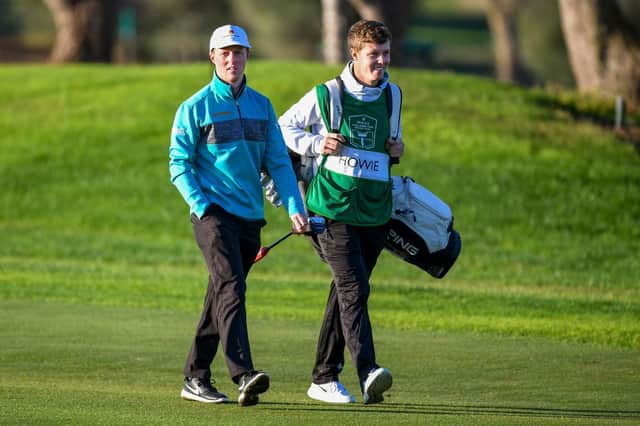 Craig Howie walks with brother Darren during the second round of the Rolex Challenge Tour Grand Final supported by The R&A at T-Golf & Country Club in Mallorca. Picture: Octavio Passos/Getty Images.