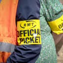 RMT members on the picket line outside Edinburgh's Waverley Station. Picture: Jane Barlow/PA Wire