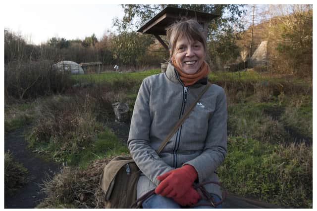 Paula Cowie, SCI development manage, outside the Earthship Fife Visitor Centre in Kinghorn. Pic: George McLuskie.
