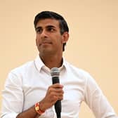 Rishi Sunak speaks to the audience during a Conservative Friends of India event in August. Picture: Leon Neal/Getty Images