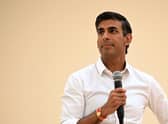 Rishi Sunak speaks to the audience during a Conservative Friends of India event in August. Picture: Leon Neal/Getty Images