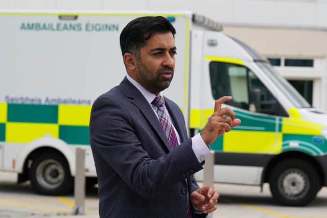 Scottish Health Secretary Humza Yousaf speaks to the media following a visit to the MTC (major trauma centre), at the Royal Infirmary Of Edinburgh, to mark the first year of the Scottish Trauma Network. Picture date: Monday August 29, 2022.