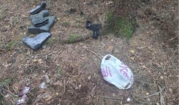 Belongings apparently left behind by refugees in the area where Ammar, Israa and Hjeij were last known to be