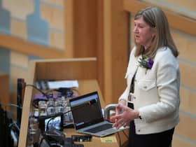 Newly elected Presiding Officer of the Scottish Parliament Alison Johnstone during the oath and affirmation ceremony. Picture: Russell Cheyne/PA Wire