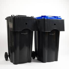 Both the grey-lidded waste and blue-lidded recycling bins diamond-lift bins are being replaced with wheeled bins