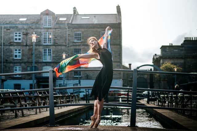 Dancer Marge Hendrick helped launch the Edinburgh International Festival programme in Leith, where two venue will be run this August. Picture: Mihaela Bodlovic
