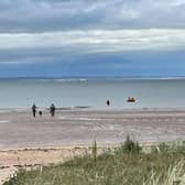 North Berwick Coastguard and RNLI North Berwick Lifeboat were tasked to Broadsands, North Berwick to assist a member of the public with the recovery of their dog (Photo: North Berwick Coastguard Rescue Team).