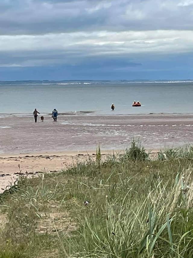North Berwick Coastguard and RNLI North Berwick Lifeboat were tasked to Broadsands, North Berwick to assist a member of the public with the recovery of their dog (Photo: North Berwick Coastguard Rescue Team).