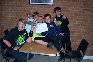 Joe Cobb, Matt Raynor, Liam Ashmore, Saul Wilson and Dale Carline, members of Clay Cross Community Christ Church youth group, produce animated films to fight anti-social behaviour in 2007.