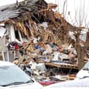The scene at Baberton Mains Avenue in Edinburgh after a suspected gas explosion in which an 84-year-old man died. Picture: National World/SWNS