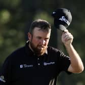 Shane Lowry of Ireland tips his hat to the crowd on the 18th green at Augusta National Golf Club. Picture: Gregory Shamus/Getty Images.