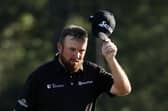 Shane Lowry of Ireland tips his hat to the crowd on the 18th green at Augusta National Golf Club. Picture: Gregory Shamus/Getty Images.
