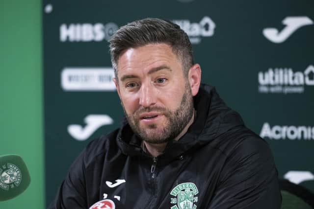 Hibs manager Lee Johnson wants to bridge the gap to Celtic and Rangers. (Photo by Paul Devlin / SNS Group)