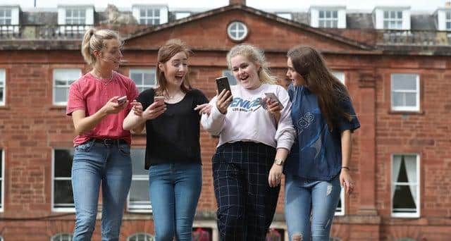 Results being delivered by text at Kilgraston independent school for girls in Bridge of Earn, Perth
