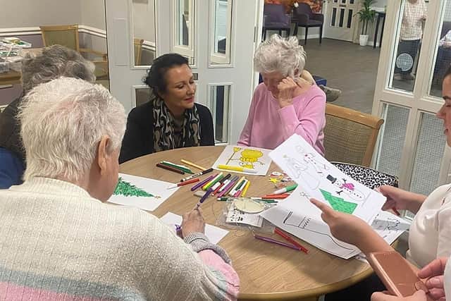 MSP Siobhian Brown at Claremont Care Home with residents