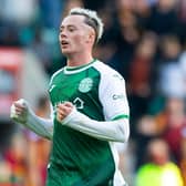 Harry McKirdy during one of his substitute appearances for Hibs, against Motherwell at Easter Road. Photo by Ewan Bootman / SNS Group