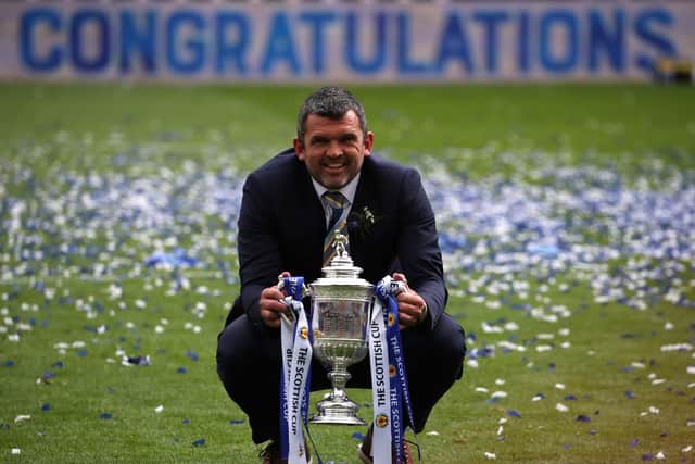 Make mine a double: St Johnstone manager Callum Davidson added the Scottish Cup to the club's League Cup success. Picture: Andrew Milligan/PA Wire