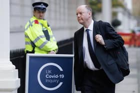 Former chief medical officer Chris Whitty attends the Covid-19 Inquiry on November 21, 2023 in London, England. Past and present government officials are being questioned during Phase 2 of the Covid-19 Inquiry into decision-making in Downing Street during the pandemic.