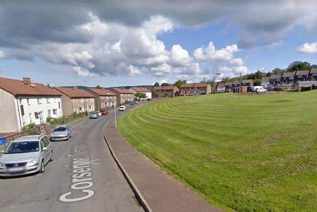 The girl was pricked by the needle at the park off Corserine Terrace in Bellsbank, Ayrshire
Pic: Google