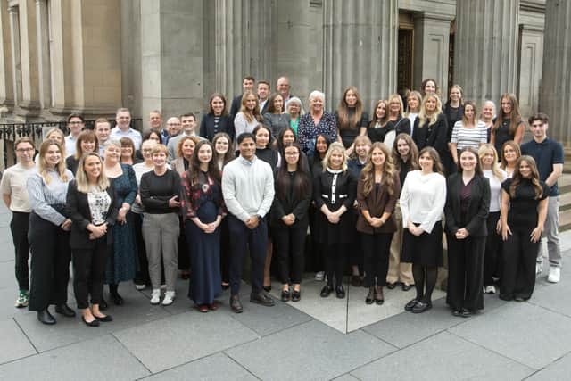Some of the enlarged Glasgow-based team at Scottish legal firm Lindsays, following its merger in the city with Dallas McMillan, which takes effect on September 1. Picture: Ryan McGoverne / Lindsays