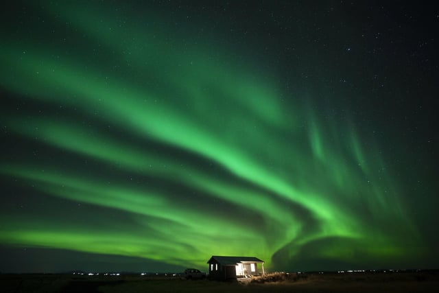 The northern lights over Arabaer near Selfoss in the south of Iceland. Picture date: Saturday November 26, 2022. PA Photo. Photo credit should read: Owen Humphreys/PA Wire