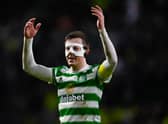 Celtic's Callum McGregor wore a face mask during the match against Rangers.