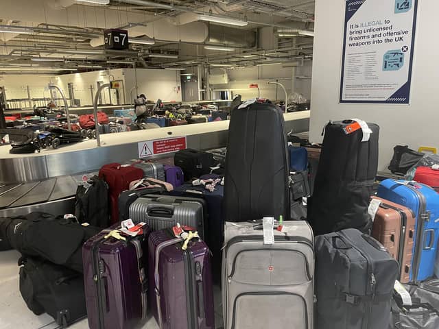 Menzies Aviation said up to 3,000 bags had built up at Edinburgh Airport. Picture: Fraser Mackenzie