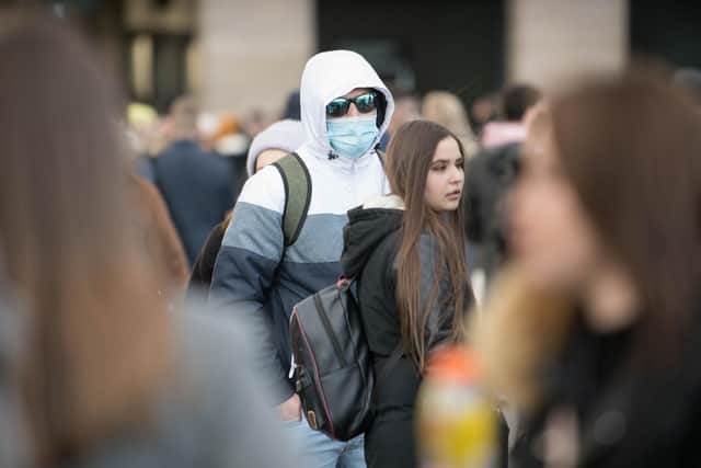 A man wearing a face mask in London. Picture: Stefan Rousseau/PA Wire