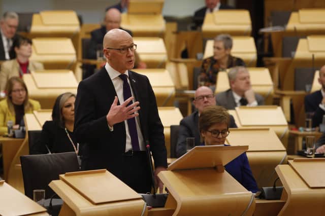 Deputy Scottish First Minister John Swinney delivers the Scottish Budget for 2023-24 to the Scottish Parliament earlier this month (Picture: Andrew Cowan/pool/Getty Images)