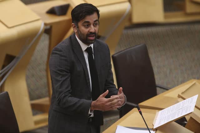 Health Secretary Humza Yousaf during a debate about the NHS and ambulance crisis at the Scottish Parliament in Edinburgh. Picture date: Wednesday September 22, 2021.