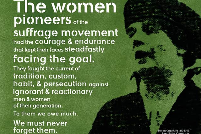 The words of Glasgow-born suffragette and rent strike organiser are being used to help promote the crowdfunding campaign.