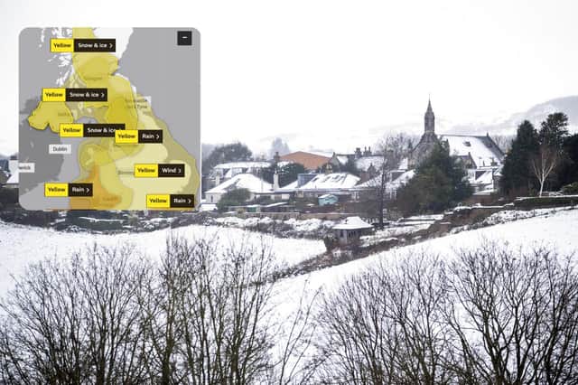 Weather warnings issued for UK as snow and ice expected to hit picture: Met Office and JPI Media