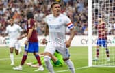 James Tavernier celebrates scoring a priceless goal for Rangers against Servette.