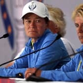 Team Europe captain Catriona Matthew during a press conference ahead of the start of the Solheim Cup at Inverness Golf Club in Toledo, Ohio. Picture: Gregory Shamus/Getty Images.