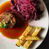 The duck is tender and moist – I know from cooking it myself that it can easily be dry – and boosted by its confit presentation, which also means the portion is just right.

The cabbage is served very generously, with a fragrant cinnamon aroma, and the chips are excellent if slightly too al dente for my taste.