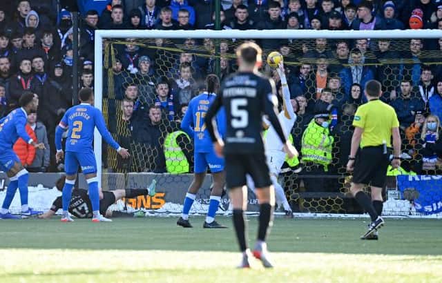 Rangers goalkeeper Allan McGregor makes a stunning save to deny Alan Forrest's close range effort for Livingston. (Photo by Rob Casey / SNS Group)